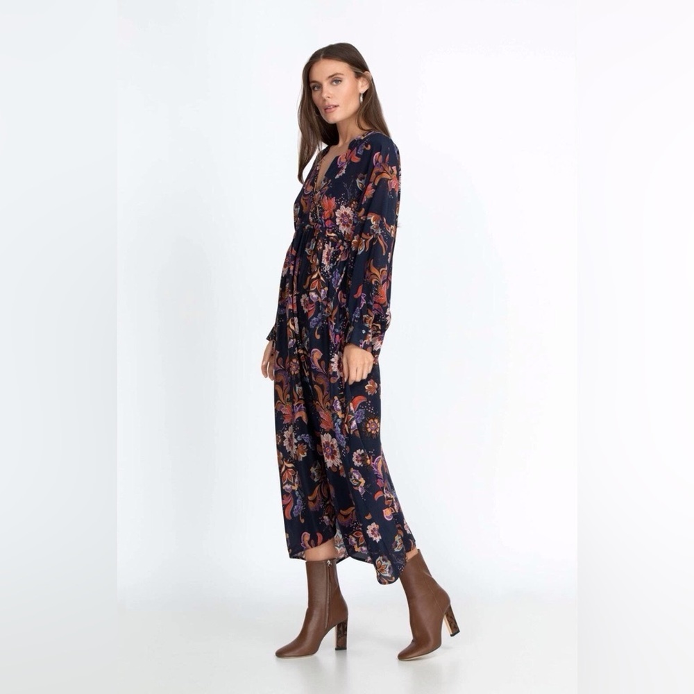 NWOT Johnny Was Athena Floral Print Blouson Sleeve Midi Dress Size Small. - Picture 12 of 15